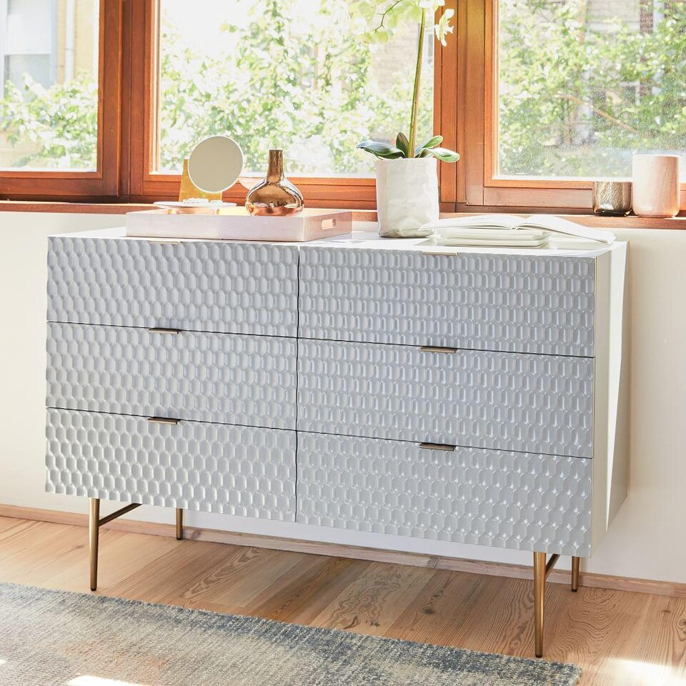 Audrey 6Drawer Chest Mist Grey west elm United Kingdom